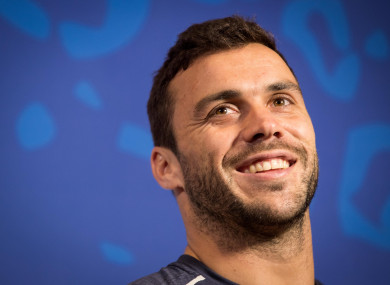 Martin Landajo speaking to the media at the team hotel in Dublin yesterday.