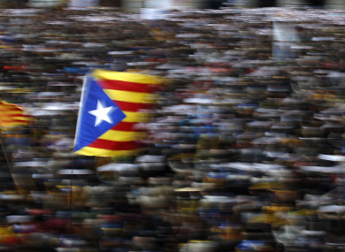 A pro-Catalan protest in Barcelona.