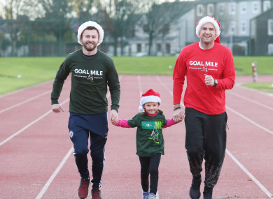 Dublin footballer Jack McCaffrey and Leinster and Ireland number eight Jamie Heaslip launched this year's GOAL Mile.
