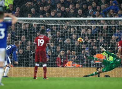 Wayne Rooney scores for Everton.