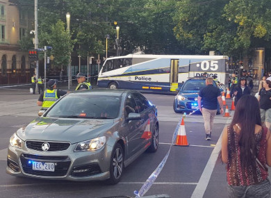 Police at the scene after the incident in Melbourne