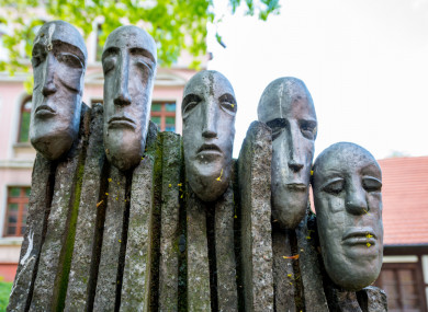The Sleeping Knights sculpture in Bydgoszcz, Poland.