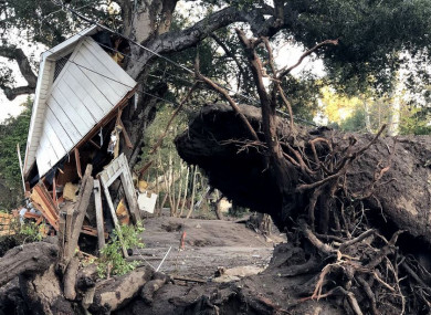 The aftermath of a mudslide in Montecito