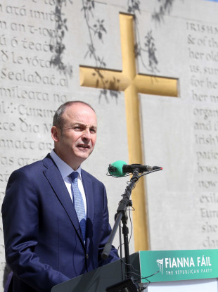 Fianna Fail leader Micheál Martin speaking at the 100th anniversary of the Easter Rising.