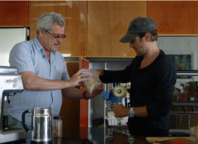 A screenshot of the movie 'Icarus,' with Rodchenkov (left) pictured alongside director Bryan Fogel.