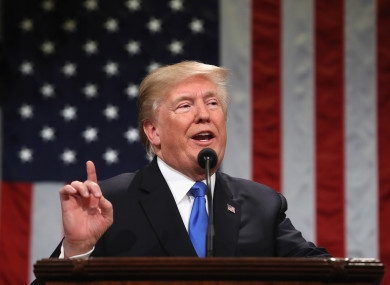 US president Donald J Trump delivers his State of the Union address in the chamber of the US House of Representatives 30 January, 2018 in Washington, DC.