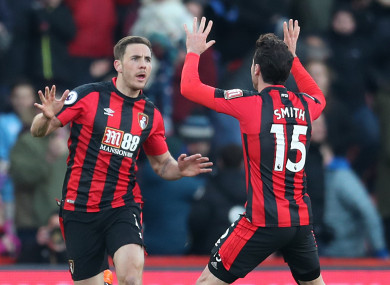 Gosling celebrates his late goal.
