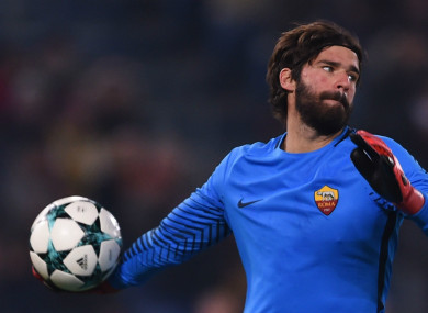 Roma's Alisson (file pic).