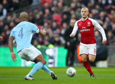 Arsenal's Jack Wilshere (right) has criticised the officiating in Sunday's League Cup final.