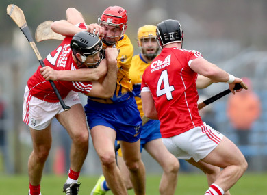 Cork pair Christopher Joyce and Colm Spillane with Peter Duggan of Clare.