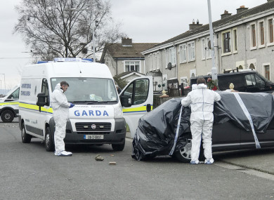 The scene yesterday following the shooting.