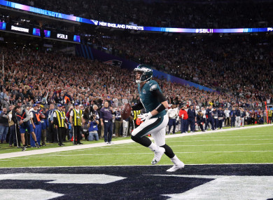 Nick Foles celebrates his touchdown.
