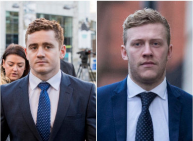 Paddy Jackson (left) and Stuart Olding.