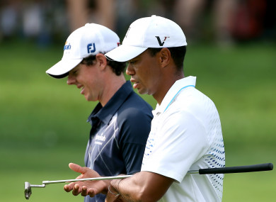 McIlroy and Woods during their round together at the 2012 BMW Championship.