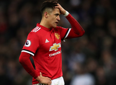 Man United's Alexis Sanchez struggled to make an impact against Tottenham last night.