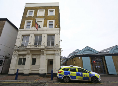 Police outside Blake's nightclub in Gravesend yesterday.
