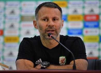 Giggs speaking to the media today.