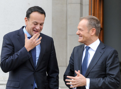 Taoiseach Leo Varadkar and EU Council President Donald Tusk.