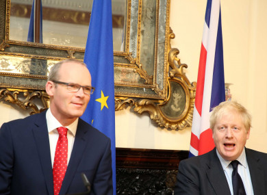 Tánaiste Simon Coveney and British Foreign Secretary Boris Johnson