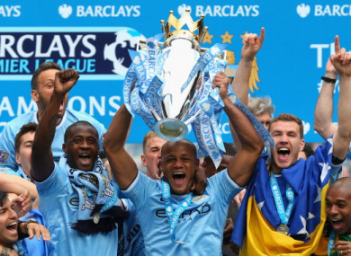 Vincent Kompany will be looking to lift the Premier League title for the third time in seven years.