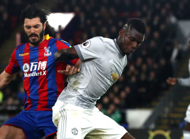 Paul Pogba struggled against Crystal Palace.