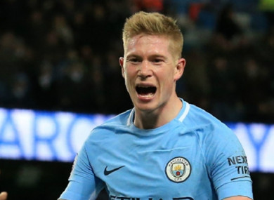 Kevin de Bruyne missed out on the PFA Player of the Year accolade.