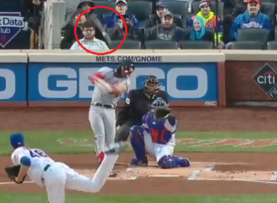 Bryce Harper's bat flies away.