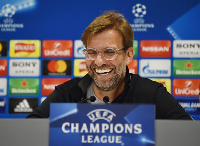 Klopp speaking to the media this afternoon.
