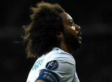 Marcelo pictured during last night's match.