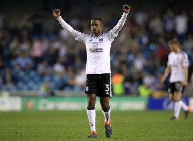 Fulham's Ryan Sessegnon celebrates after the Sky Bet Championship match at the New Den.