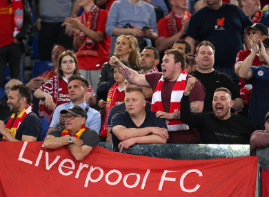 Some Liverpool fans during the second leg of their Champions League semi-final.