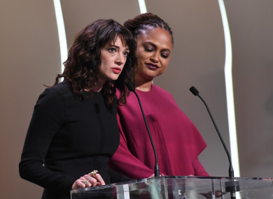 Asia Argento and Jury member Ava DuVernay attending the Closing Ceremony of the 71st annual Cannes Film Festival.