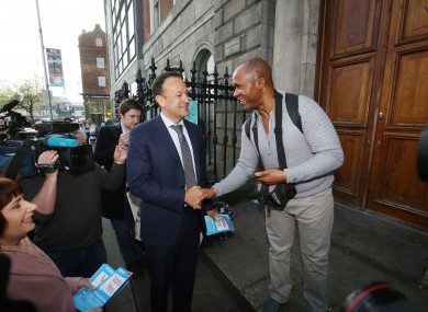 Leo Varadkar out canvassing this morning.