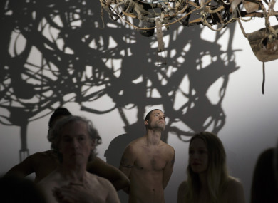Nudists visiting the Palais deTokyo museum in Paris.