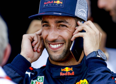 Daniel Ricciardo pictured earlier today.