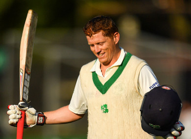 O'Brien is applauded off the field at Malahide.