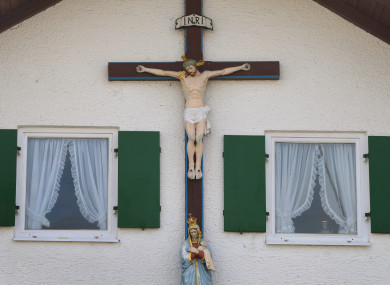 A large crucifix on a wall of a house in Germany