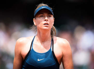 Maria Sharapova pictured competing today.
