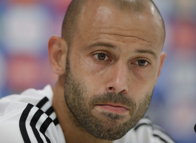 Javier Mascherano pictured at a press conference.
