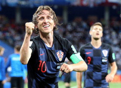 Modric celebrating their win against Argentina.