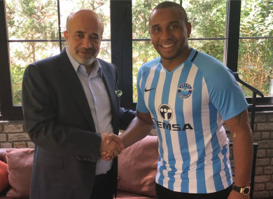 Anderson in the Adana Demirspor colours.