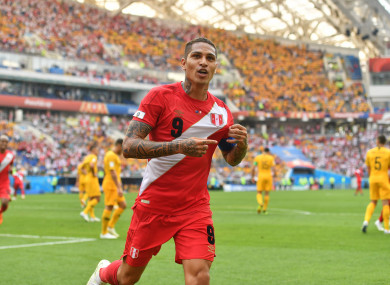 Guerrero celebrates scoring against Australia last month.
