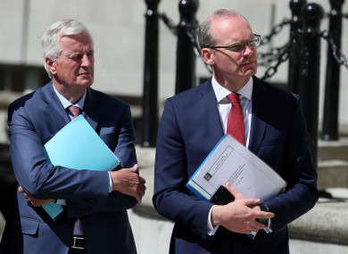 Michel Barnier, EU Chief Negotiator for Brexit with Simon Coveney at Leinster House.