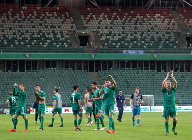 The City players applauding fans after their defeat away to Legia Warsaw last week.