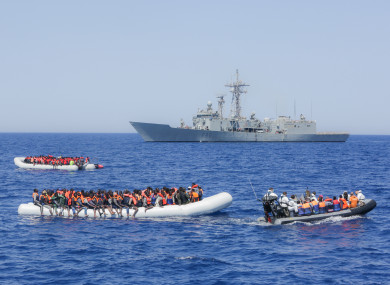 File image of migrants off Lampedusa