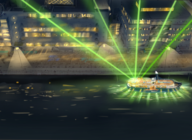 How the boat would look on the Liffey.