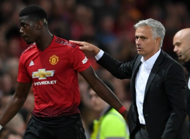 Mourinho made sure to congratulate Pogba for his season-opening performance on Friday night.