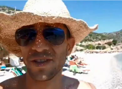 A screenshot from the video in which Adam Catzavelos uses the 'k-word'