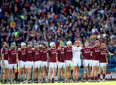 The Galway team pictured before last weekend's drawn All-Ireland semi-final against Clare.