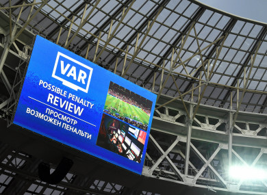 Var in use at the Fifa 2018 World Cup final.